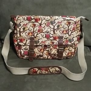 Anna Smith New York women's owl print satchel bag